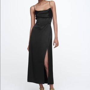 Zara Satin Effect Corset Style Midi Dress